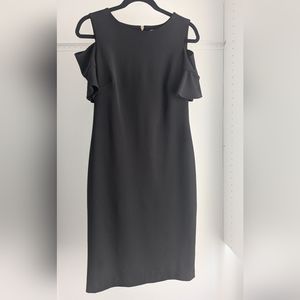 Calvin Klein | Cold Shoulder Black Midi Dress